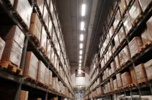 Pharmaceutical supply warehouse representing cannabis import logistics in Germany.