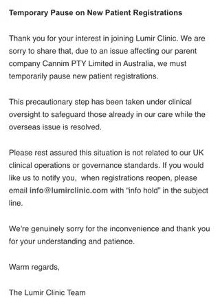 Lumir Clinic Notice