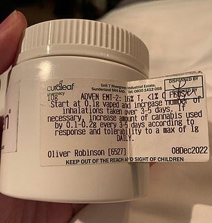 Oliver Robinson posted on his Instagram in January 2023, sharing an update on his 'relationship with cannabis'