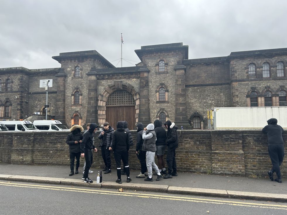 \u200bFriends of prisoners parked up at HMP Wandsworth to welcome their associates being released today