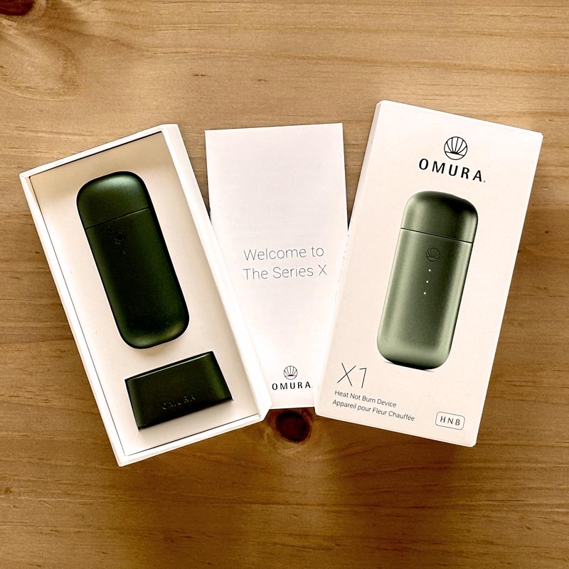 omura series x dry herb vape in opened box